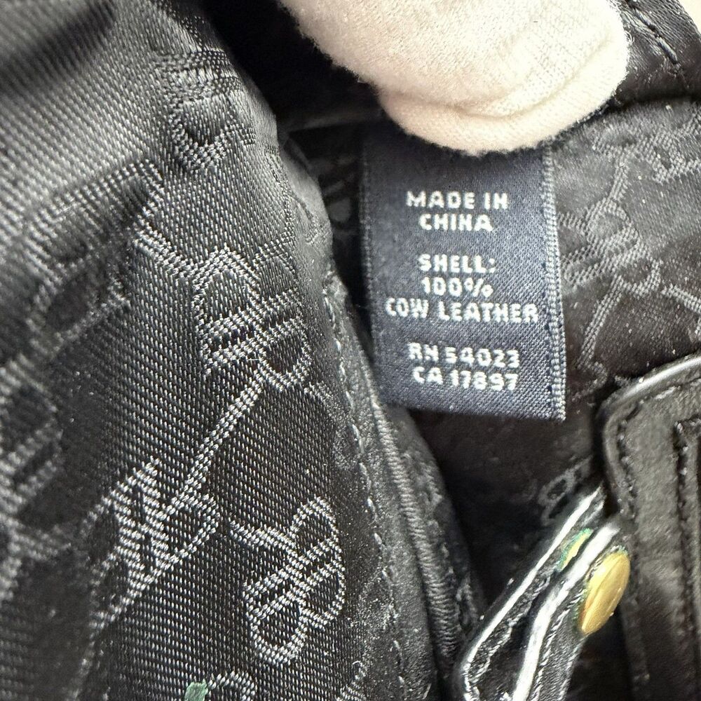 Banana Republic Handbag Black Genuine Leather Purse Doble Handle Classic Preppy - Picture 9 of 13